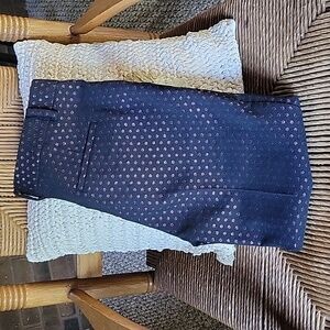 Ann Taylor, petite Devin fit, capris. Black/copper polka dots, size 2P